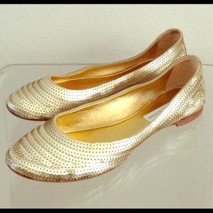 Gold Sequined Flats